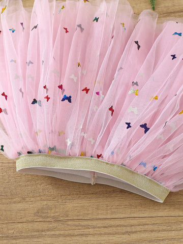 Young Girl Cute Butterfly Mesh Tulle Skirt