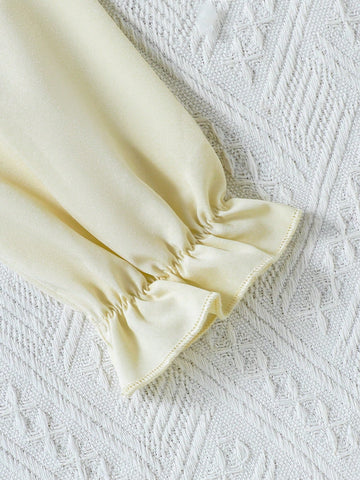 Young Girl Cute Floral Embroidered Ruffled Hem 2 In 1 Dress With Button Placket And Belt, Elegant And Versatile For Autumn/Winter Everyday Wear