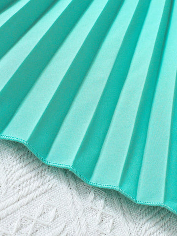 Young Girl Cute Floral Embroidered Ruffled Hem 2 In 1 Dress With Button Placket And Belt, Elegant And Versatile For Autumn/Winter Everyday Wear