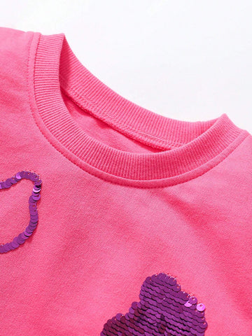 Young Girl Cute Summer Sequined Teddy Bear Pattern Patchwork Mesh Dress