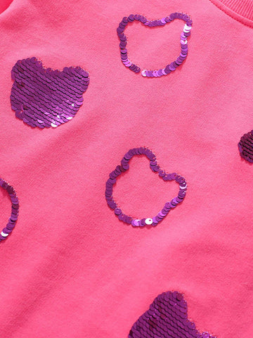 Young Girl Cute Summer Sequined Teddy Bear Pattern Patchwork Mesh Dress