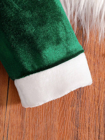 Young Girl Cute Velvet Christmas Dress