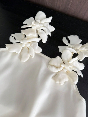 Young Girl Cute Woven Fabric Plain Cami Dress For Summer