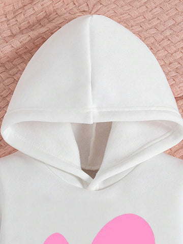 Young Girl "Daddy's Girls" Printed Fleece Hoodie And Casual Outfit Set