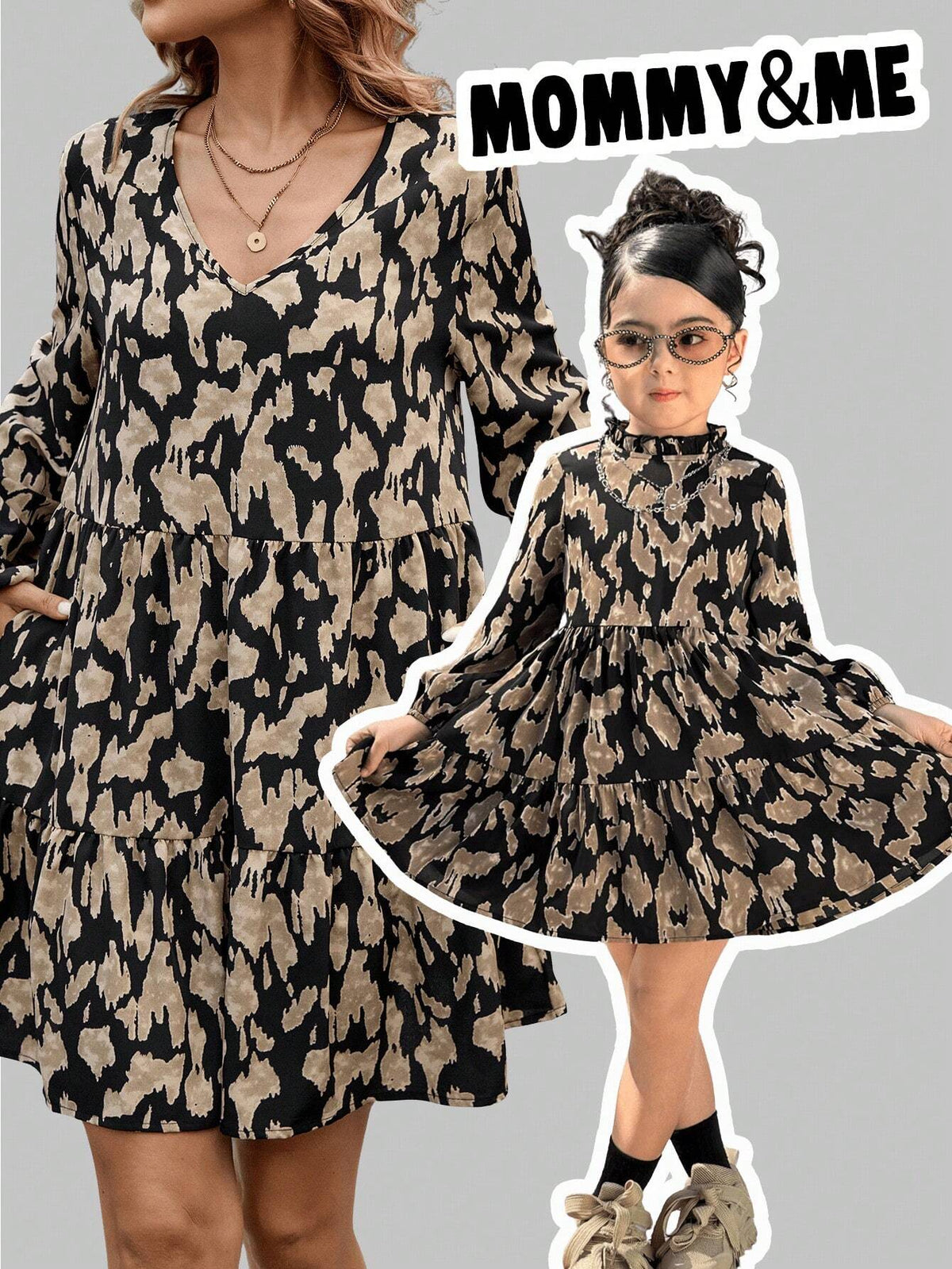 Young Girl Ditsy Floral Collared Bodycon Casual Dress