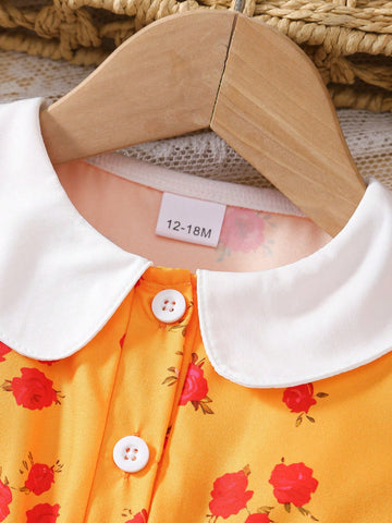 Young Girl Ditsy Floral Puff Sleeve Dress