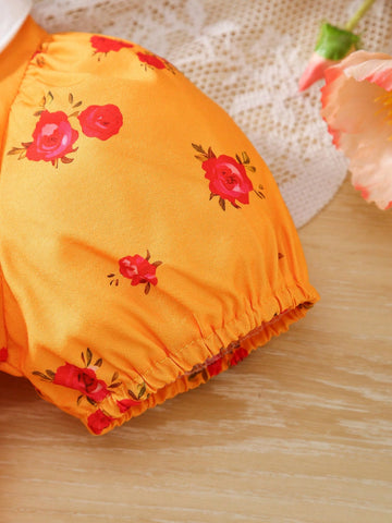 Young Girl Ditsy Floral Puff Sleeve Dress