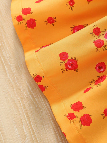 Young Girl Ditsy Floral Puff Sleeve Dress