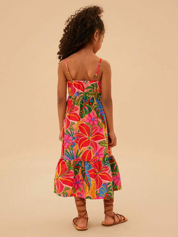 Young Girl Ditsy Floral Sleeveless Casual Dress