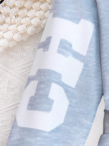 Young Girl Dress, Autumn/Winter New Casual Loose Pullover Letter Print Sweatshirt Long Sleeve Mini Dress