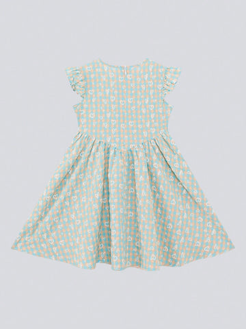 Young Girl Dress Children's Flying Sleeve Princess Dress, Summer 2024 New Style Girls' Fashionable Summer Dress