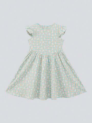 Young Girl Dress Children's Flying Sleeve Princess Dress, Summer 2024 New Style Girls' Fashionable Summer Dress