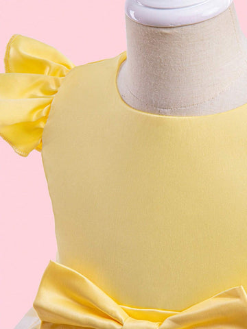 Young Girl Dress With Butterfly Embroidery And Flare Sleeves, Party Dress'