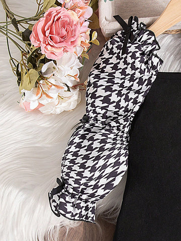 Young Girl' Elegant Bowknot Long Sleeve Patchwork Party Dress, Spring/Autumn