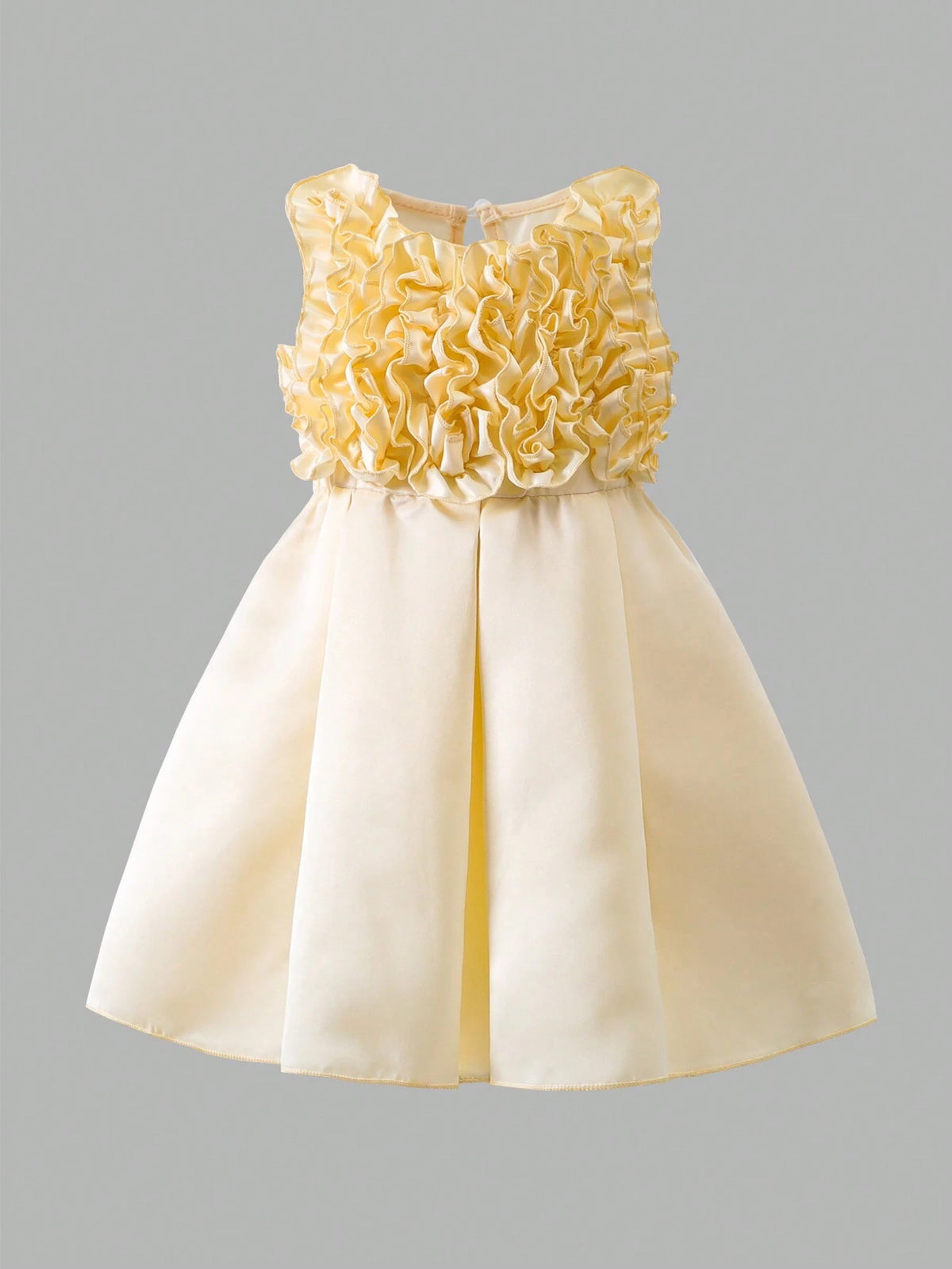 Young Girl Elegant Layered Ruffle Hem Princess Dress With 3D Floral Embellishment