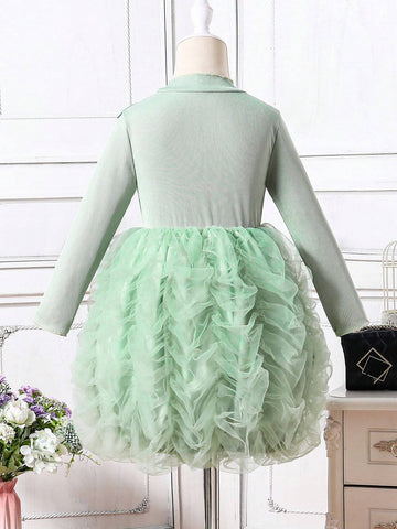 Young Girl Elegant Stylish Red Party Dress, Mixed Furry Fabric, Suitable For Birthday, New Year, Party, Outing, Daily Wear, Fit For Autumn & Spring, Fashion Trendy Cute Girly