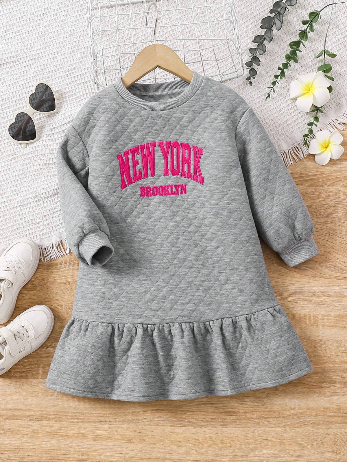 Young Girl Fashion Casual Cool Elegant Dress, Mixed Fur Fabric, Suitable For Birthday Gift, New Year Gift, Party, Outing, Holiday, Daily Wear