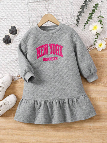 Young Girl Fashion Casual Cool Elegant Dress, Mixed Fur Fabric, Suitable For Birthday Gift, New Year Gift, Party, Outing, Holiday, Daily Wear