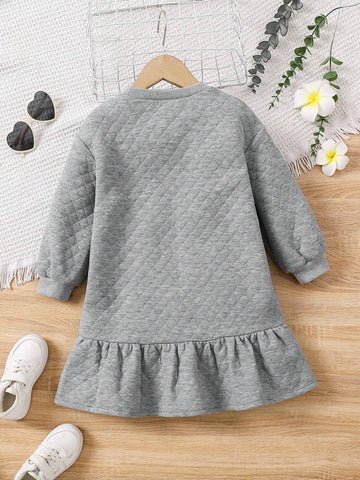 Young Girl Fashion Casual Cool Elegant Dress, Mixed Fur Fabric, Suitable For Birthday Gift, New Year Gift, Party, Outing, Holiday, Daily Wear