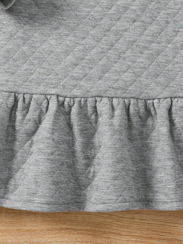 Young Girl Fashion Casual Cool Elegant Dress, Mixed Fur Fabric, Suitable For Birthday Gift, New Year Gift, Party, Outing, Holiday, Daily Wear