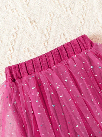 Young Girl Fashion Elegant Beaded Long Sleeve Top & Heart-Shaped Bag Decor Flared Pants Set, Spring/Autumn