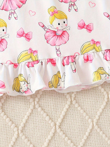 Young Girl Fashionable Ballet Princess Round Neck Loose Midi Dress