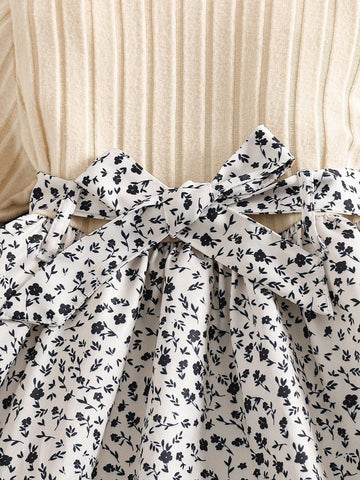 Young Girl Fashionable Casual Floral Print Dress