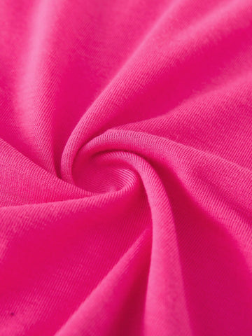 Young Girl' Fashionable Cute Bow Heart Print Short Sleeve T-Shirt Dress