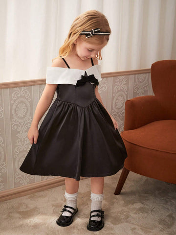 Young Girl Fashionable Summer New French Style Little Black Dress