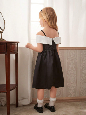 Young Girl Fashionable Summer New French Style Little Black Dress