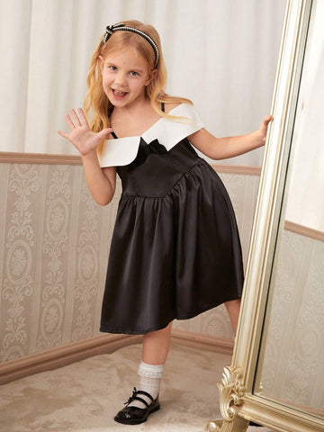 Young Girl Fashionable Summer New French Style Little Black Dress