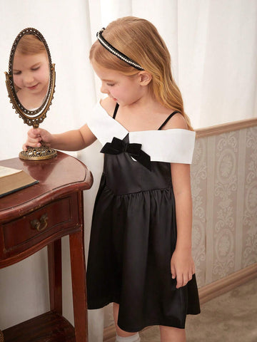 Young Girl Fashionable Summer New French Style Little Black Dress