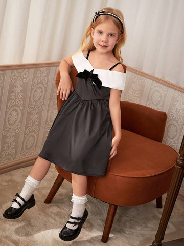 Young Girl Fashionable Summer New French Style Little Black Dress