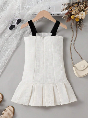 Young Girl Fashionable Summer New Simple Spaghetti Strap Dress