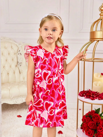 Young Girl Fashionable Sweetheart Cap Sleeve Dress