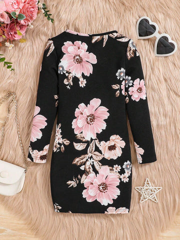 Young Girl Floral Print Dress