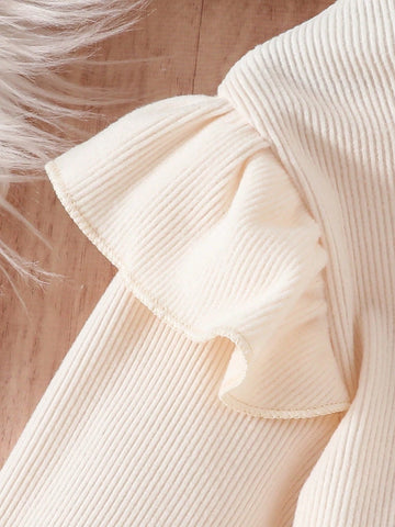 Young Girl Floral Print Patchwork Pleated Hem Round Neck Long Sleeve Cute Dress