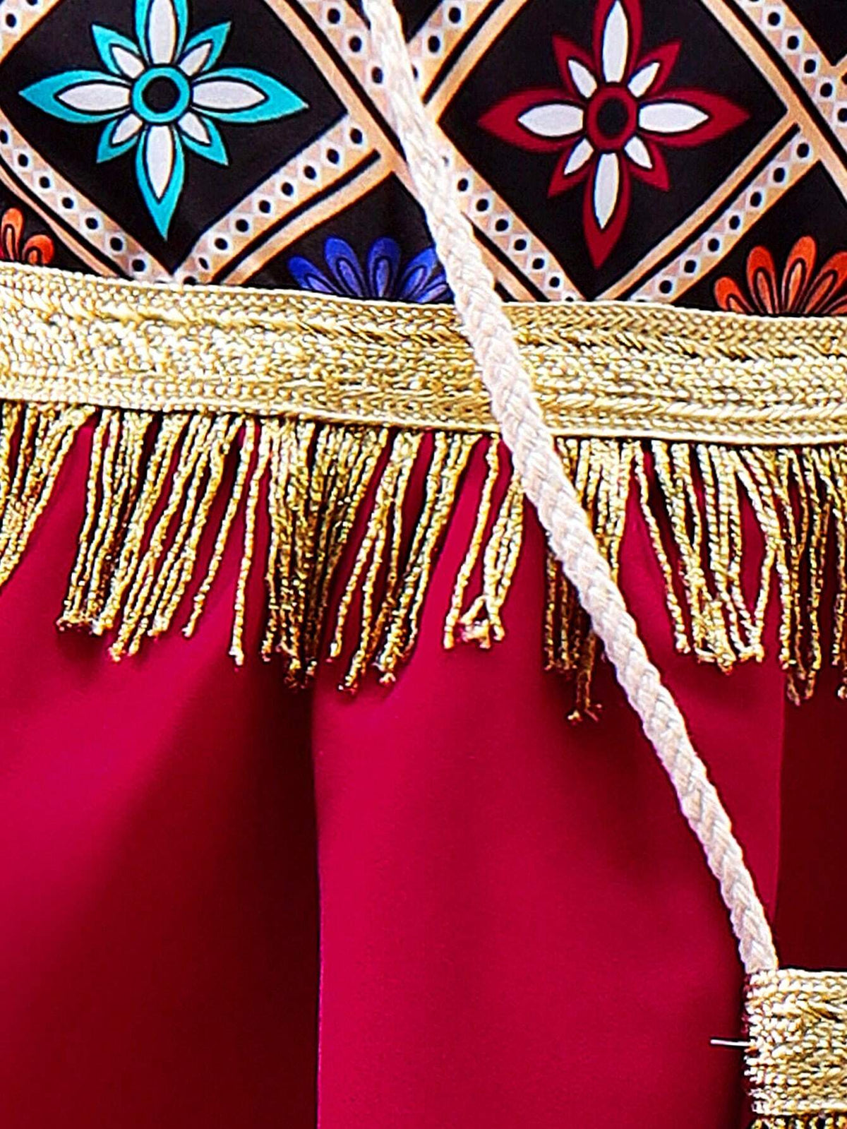 Young Girl Floral Printed Ruffle Armhole Dress With Crossbody Bag Included