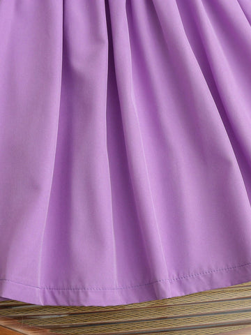 Young Girl Flower Pattern Ruffle Hem Patchwork Dress