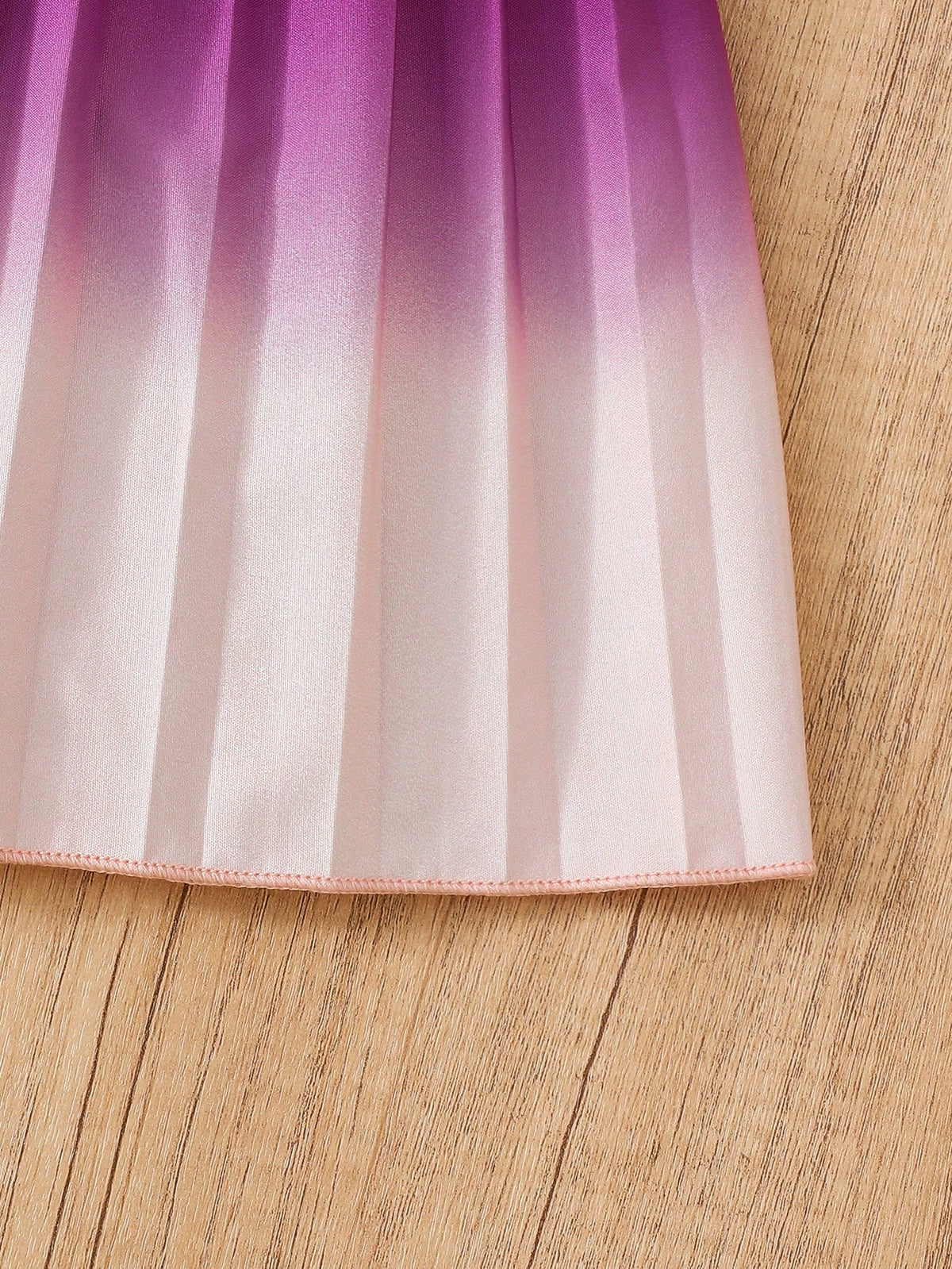 Young Girl Gradient Colorblock Pleated Hem Sleeveless Dress For Summer Dress For Young Girl Girl Elegant