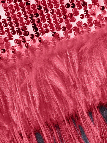 Young Girl Gradient Sequin Patchwork Round Neck Elegant Sleeveless Dress