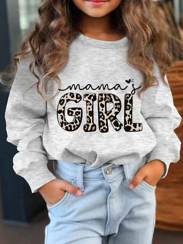 Young Girl Graphic Minimalist Fashion Casual Crew Neck Pullover Sweatshirt