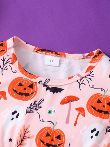 Young Girl Halloween Cap Sleeve Bowknot Mesh Cute Dress