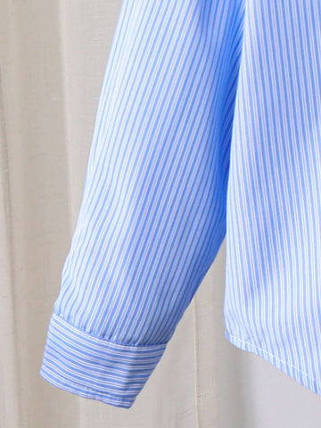 Young Girl Heart Embroidery Drop Shoulder Striped Shirt,Great For Casual & Daily Wear & School Daily In Summer & Autumn