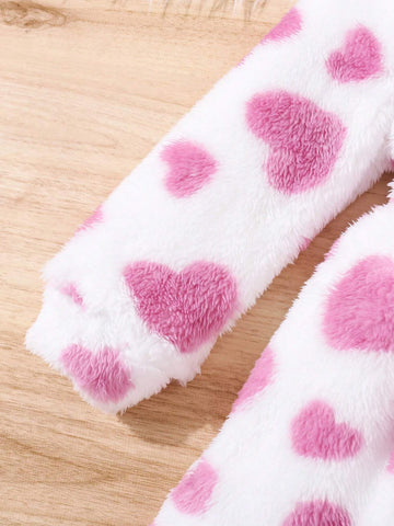 Young Girl Heart Pattern Knit Fitted Casual Hooded Dress