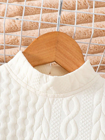 Young Girl Knit Colorblocking Leopard Print Stand Collar Loose Casual Dress