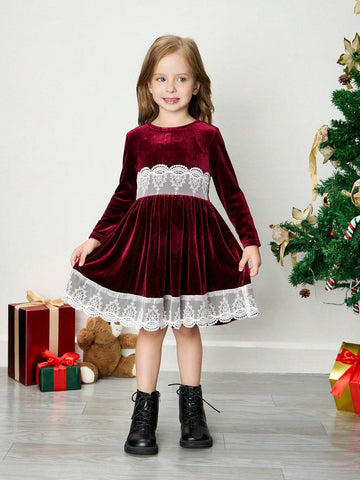 Young Girl Knit Fuzzy Fitted Elegant Dress