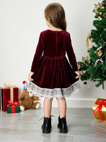 Young Girl Knit Fuzzy Fitted Elegant Dress
