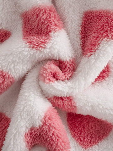 Young Girl Knit Solid Color Furry Hooded Jumpsuit