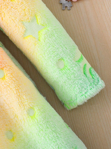 Young Girl Knitted Rainbow Gradient Cute Casual Dress